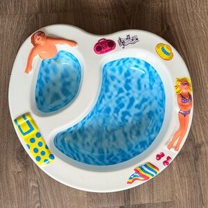 Vintage Alice Marcel Plastic Chip and Dip Swimming Pool Bowl Chip N Dip Bowl